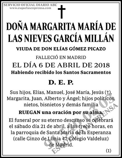 Margarita María de las Nieves García Millán